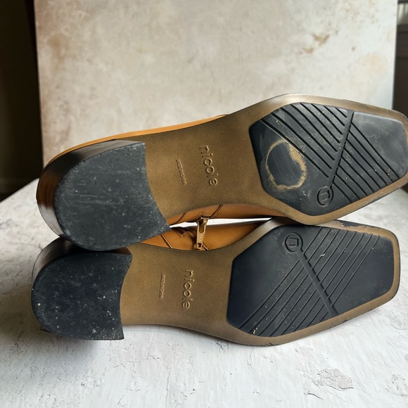 NICOLE Genuine Leather Square Toe Mustard Chelsea Ankle Boot 10 - Picture 5 of 8